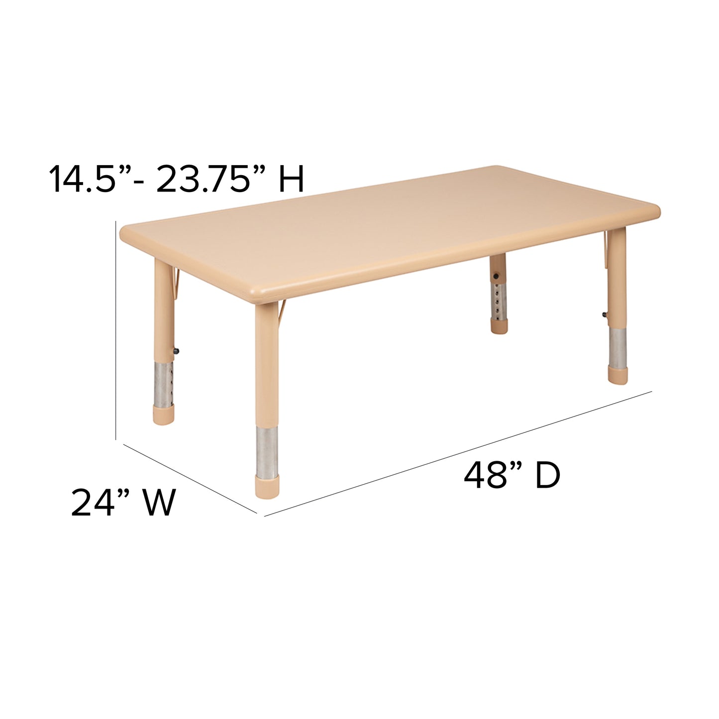 24x48 Natural Activity Table YU-YCX-001-2-RECT-TBL-NAT-GG