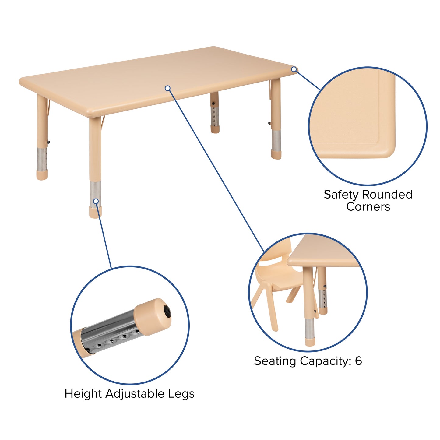 24x48 Natural Activity Table YU-YCX-001-2-RECT-TBL-NAT-GG