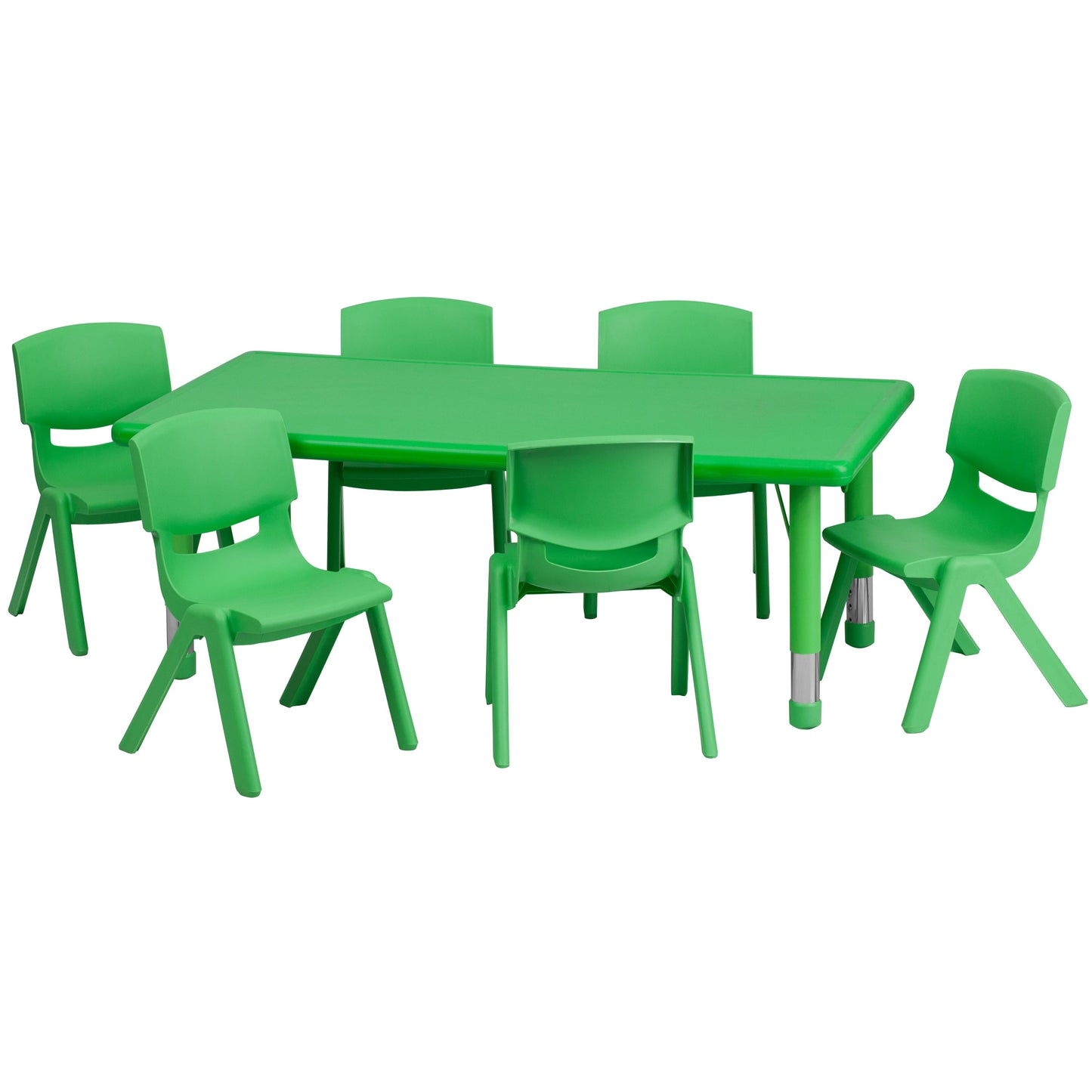 24x48 Green Activity Table Set YU-YCX-0013-2-RECT-TBL-GREEN-E-GG