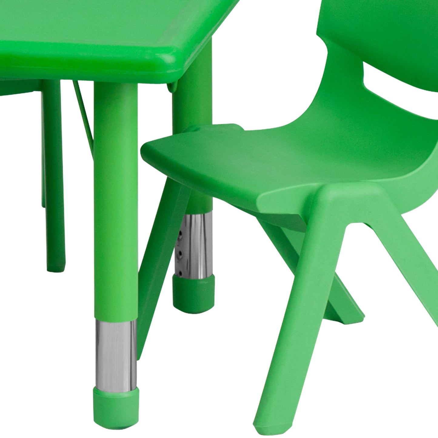 24x48 Green Activity Table Set YU-YCX-0013-2-RECT-TBL-GREEN-E-GG