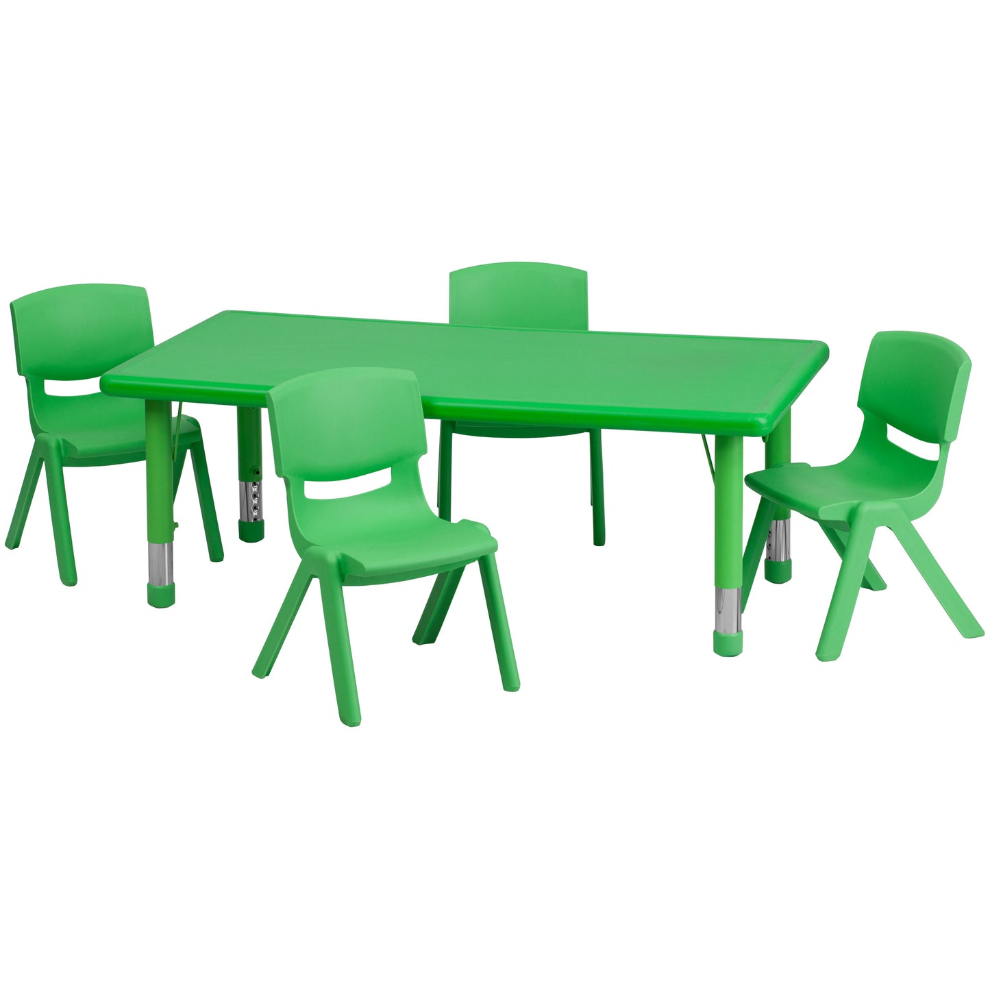 24x48 Green Activity Table Set YU-YCX-0013-2-RECT-TBL-GREEN-R-GG