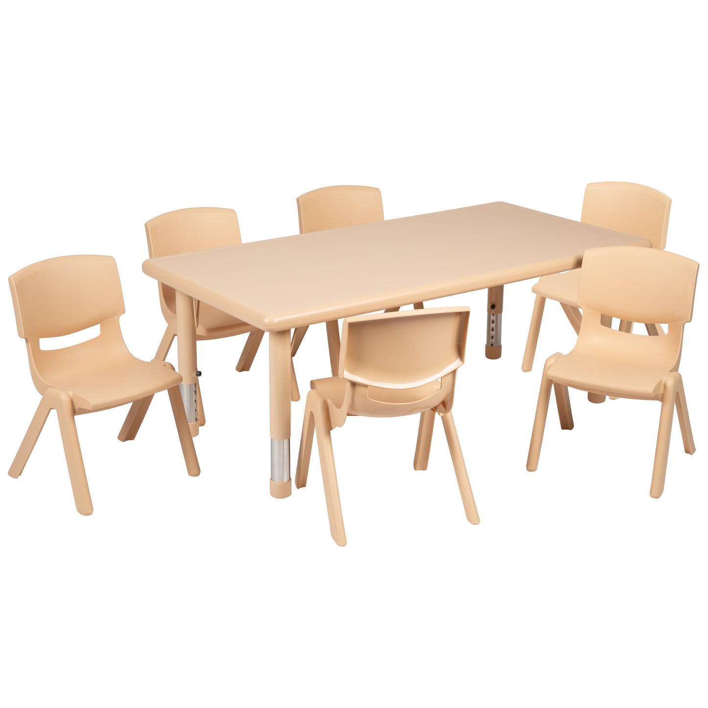 24x48 Natural Kids Table Set YU-YCX-0013-2-RECT-TBL-NAT-E-GG