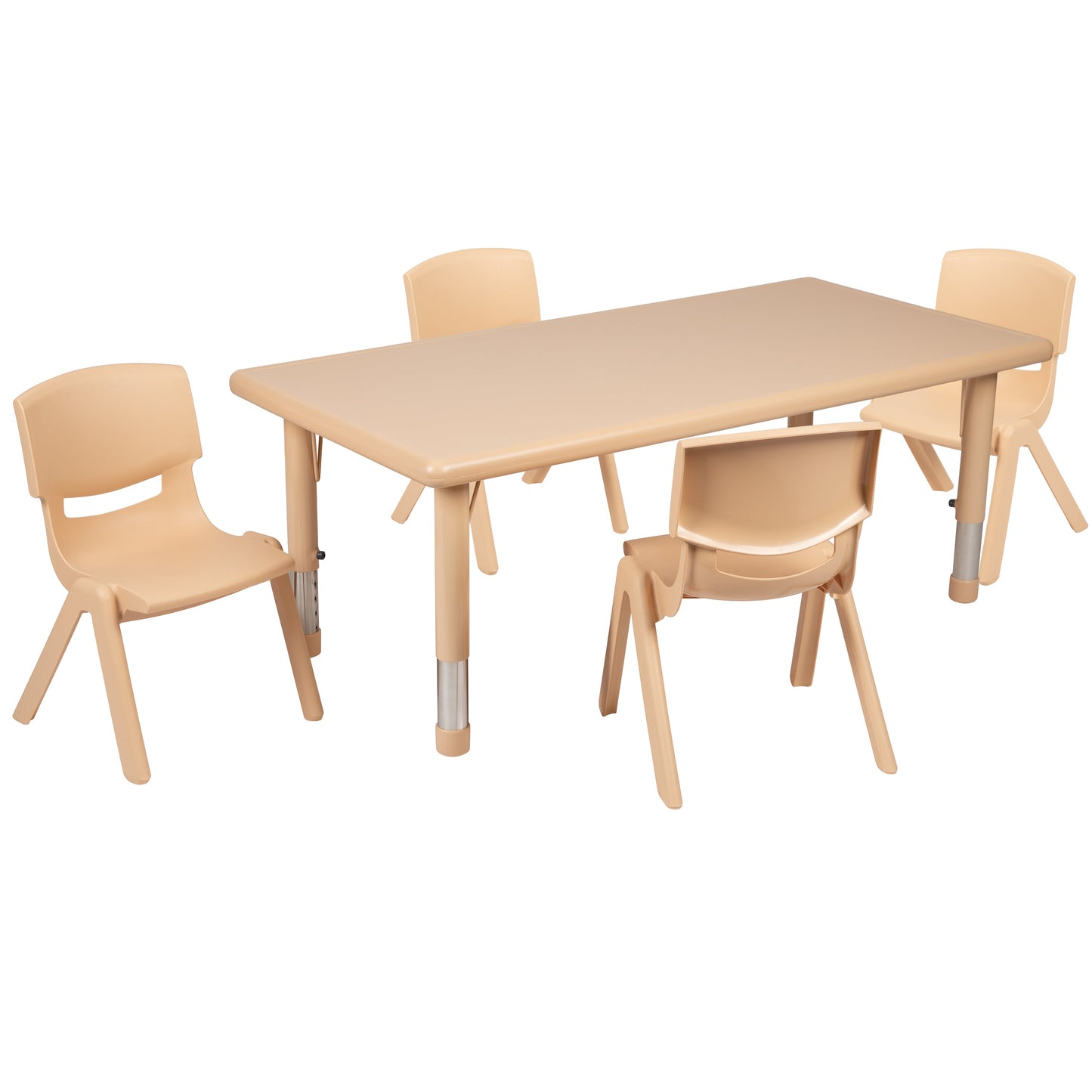 24x48 Natural Kids Table Set YU-YCX-0013-2-RECT-TBL-NAT-R-GG