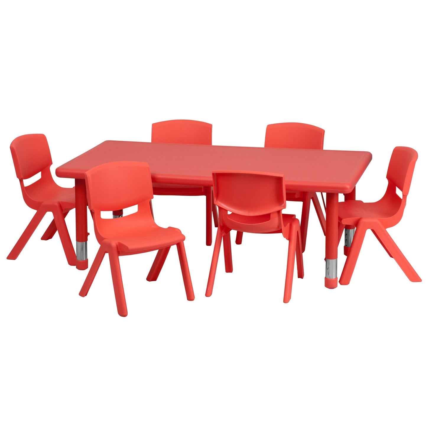 24x48 Red Activity Table Set YU-YCX-0013-2-RECT-TBL-RED-E-GG