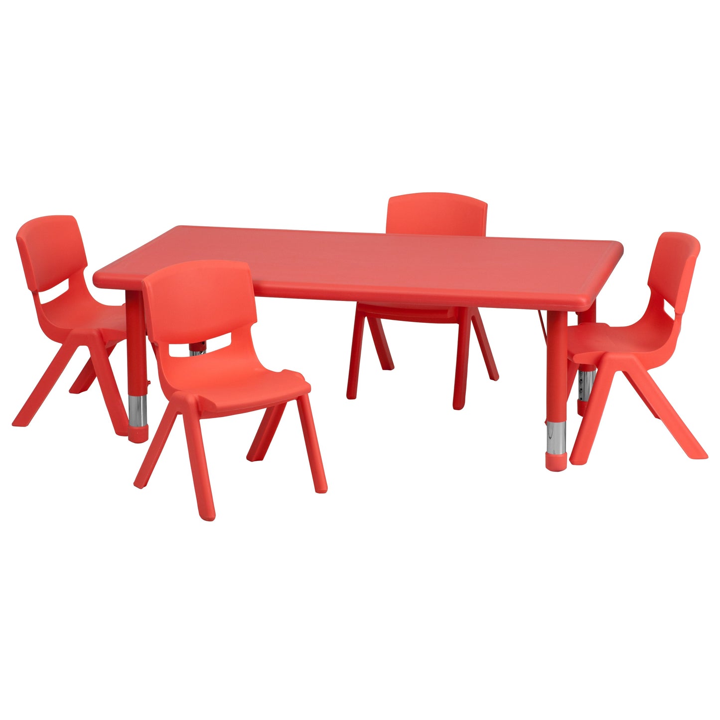 24x48 Red Activity Table Set YU-YCX-0013-2-RECT-TBL-RED-R-GG