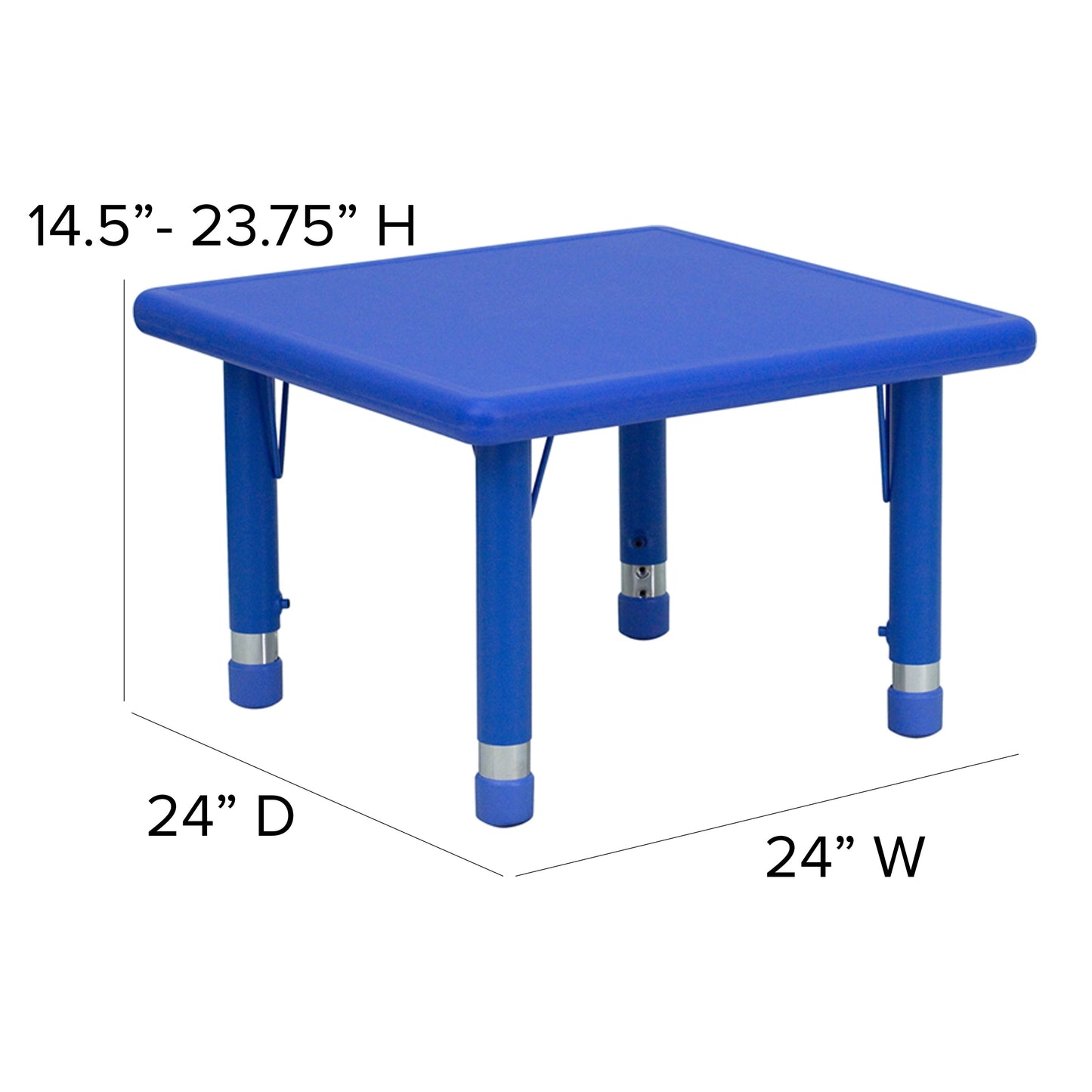 24SQ Blue Activity Table Set YU-YCX-0023-2-SQR-TBL-BLUE-E-GG