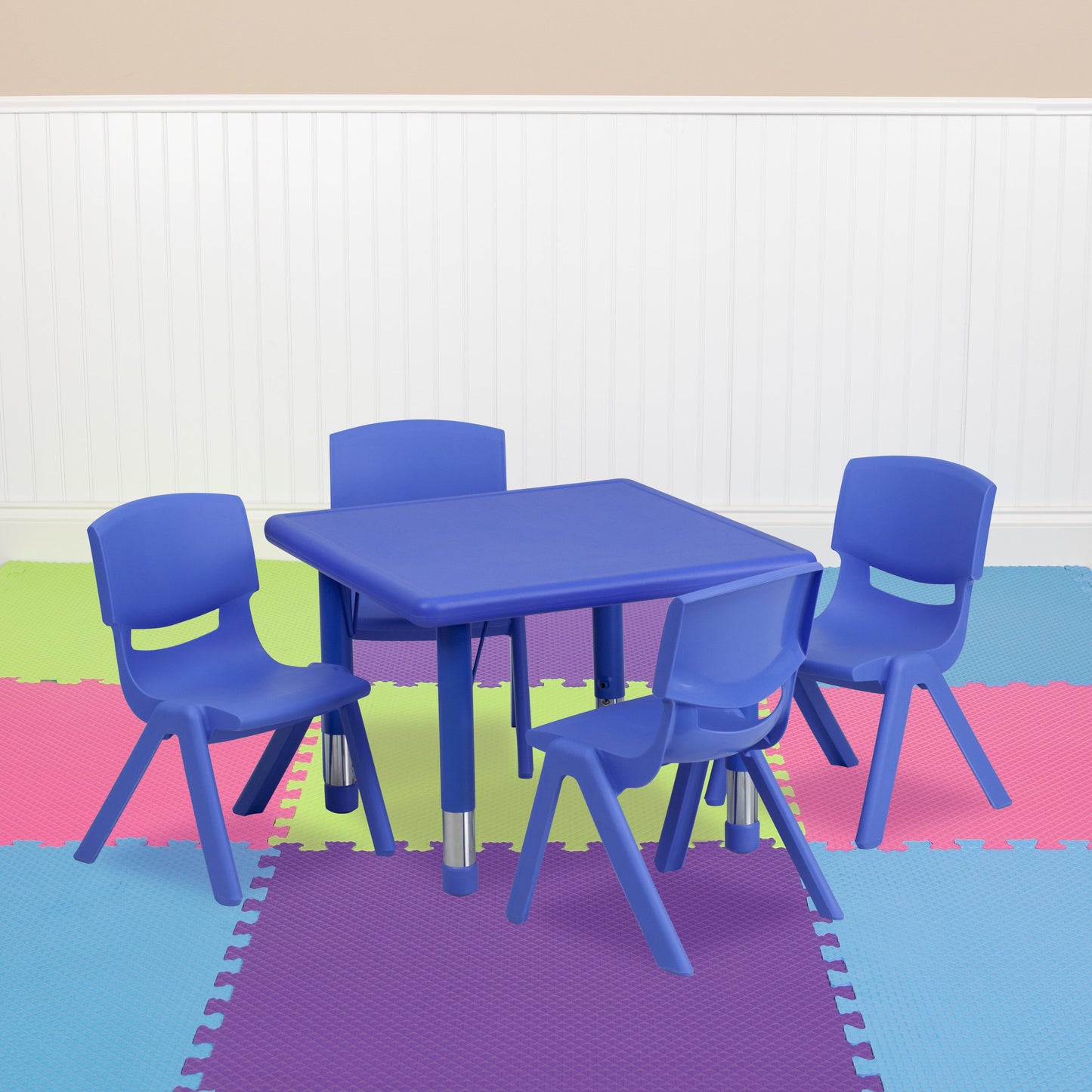 24SQ Blue Activity Table Set YU-YCX-0023-2-SQR-TBL-BLUE-E-GG