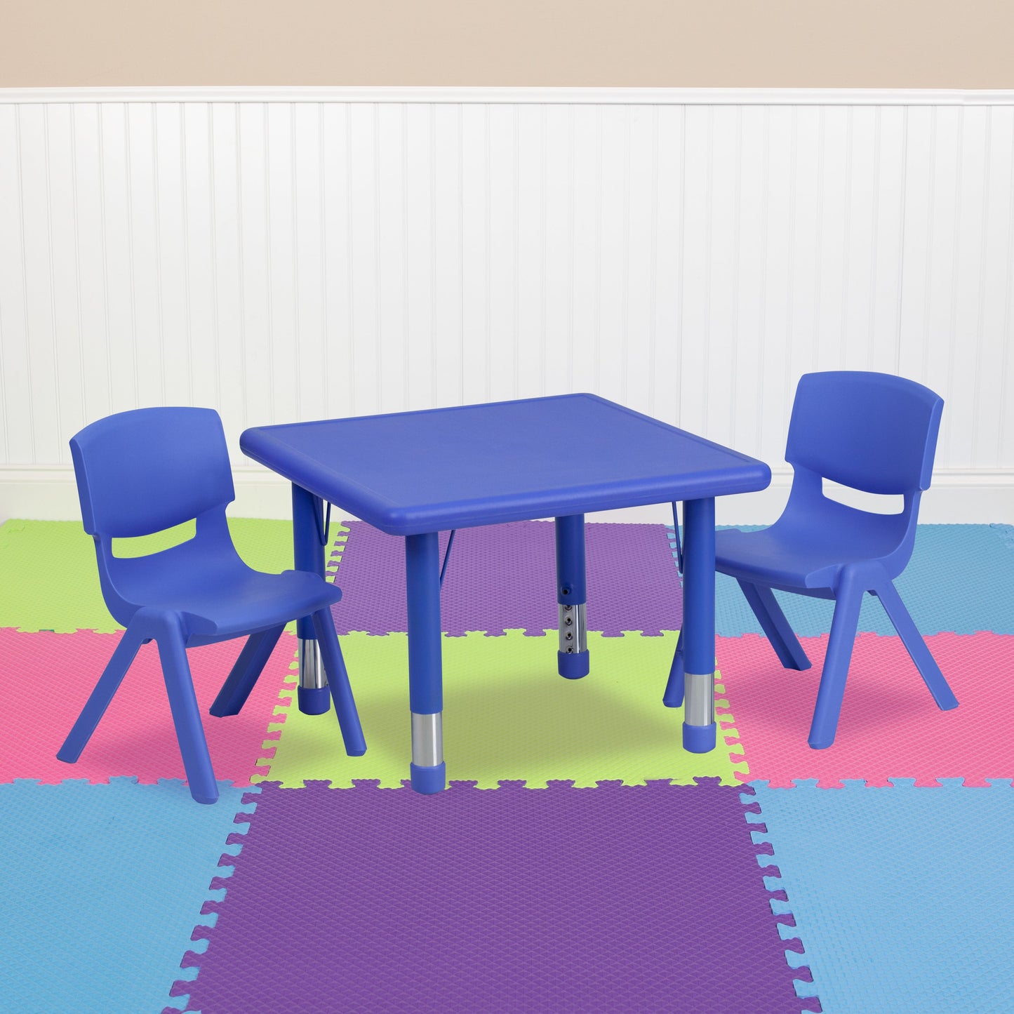 24SQ Blue Activity Table Set YU-YCX-0023-2-SQR-TBL-BLUE-R-GG