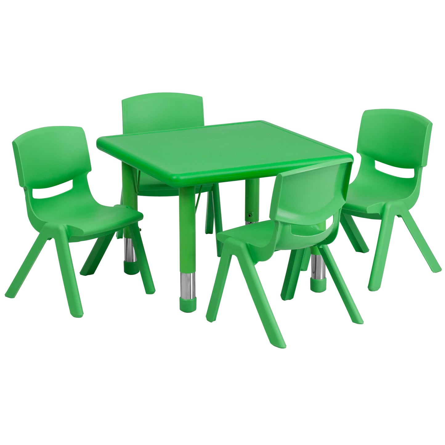 24SQ Green Activity Table Set YU-YCX-0023-2-SQR-TBL-GREEN-E-GG