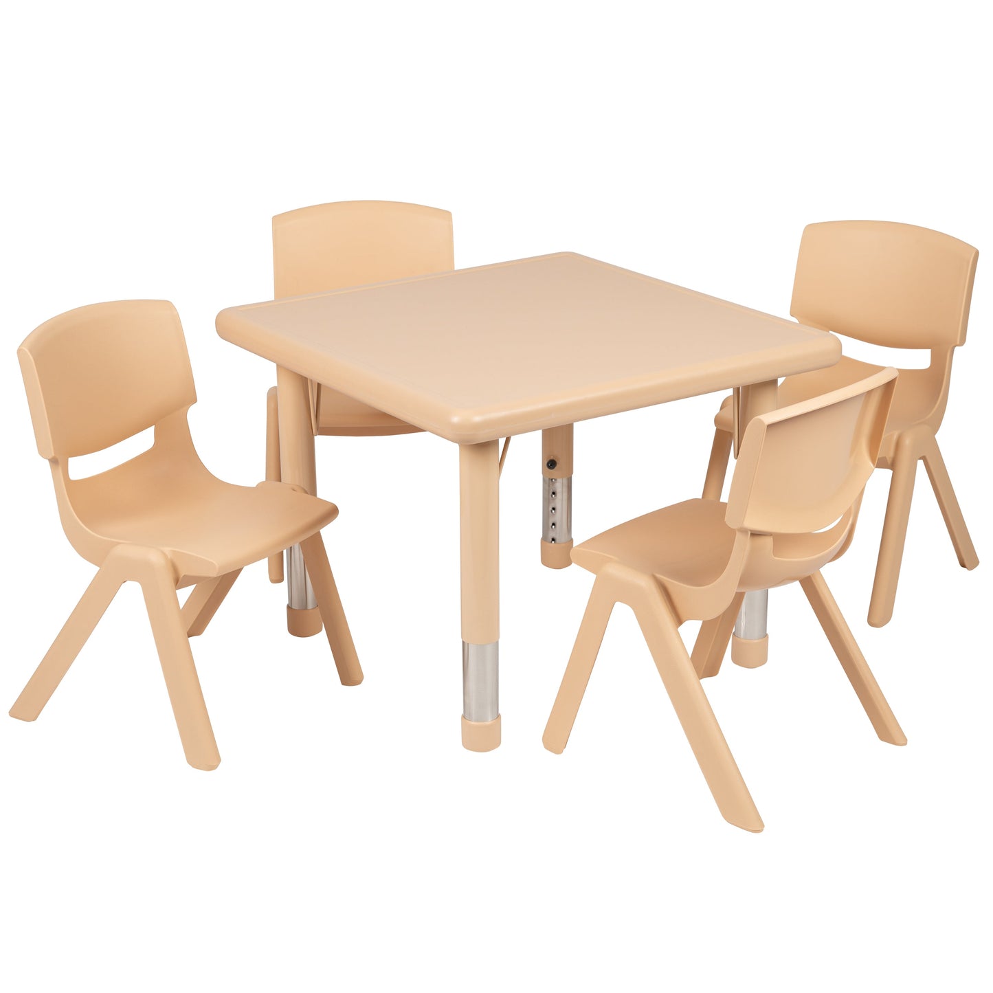 24SQ Natural Kids Table Set YU-YCX-0023-2-SQR-TBL-NAT-E-GG