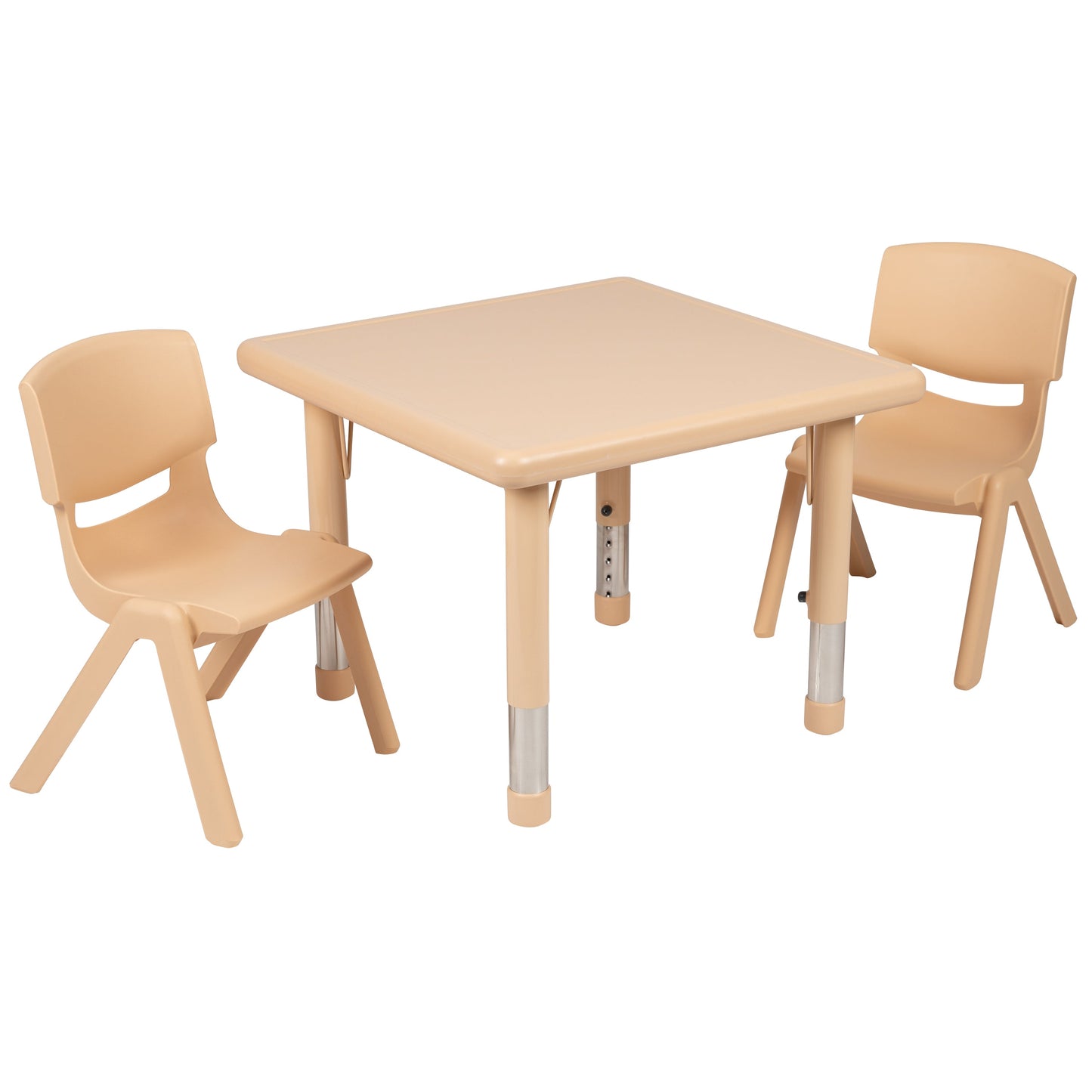 24SQ Natural Kids Table Set YU-YCX-0023-2-SQR-TBL-NAT-R-GG