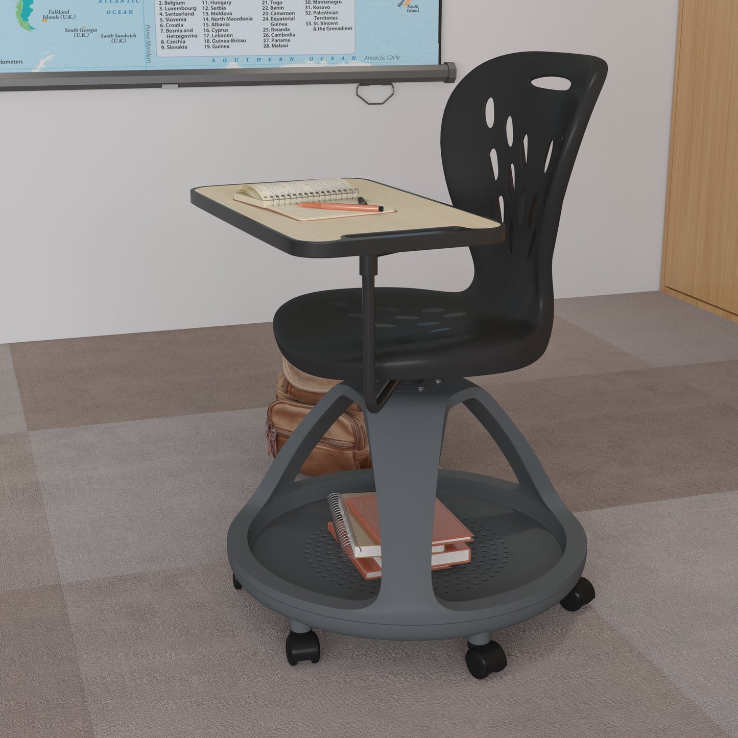 Mobile Desk Chair - Black YU-YCX-019-BK-GG