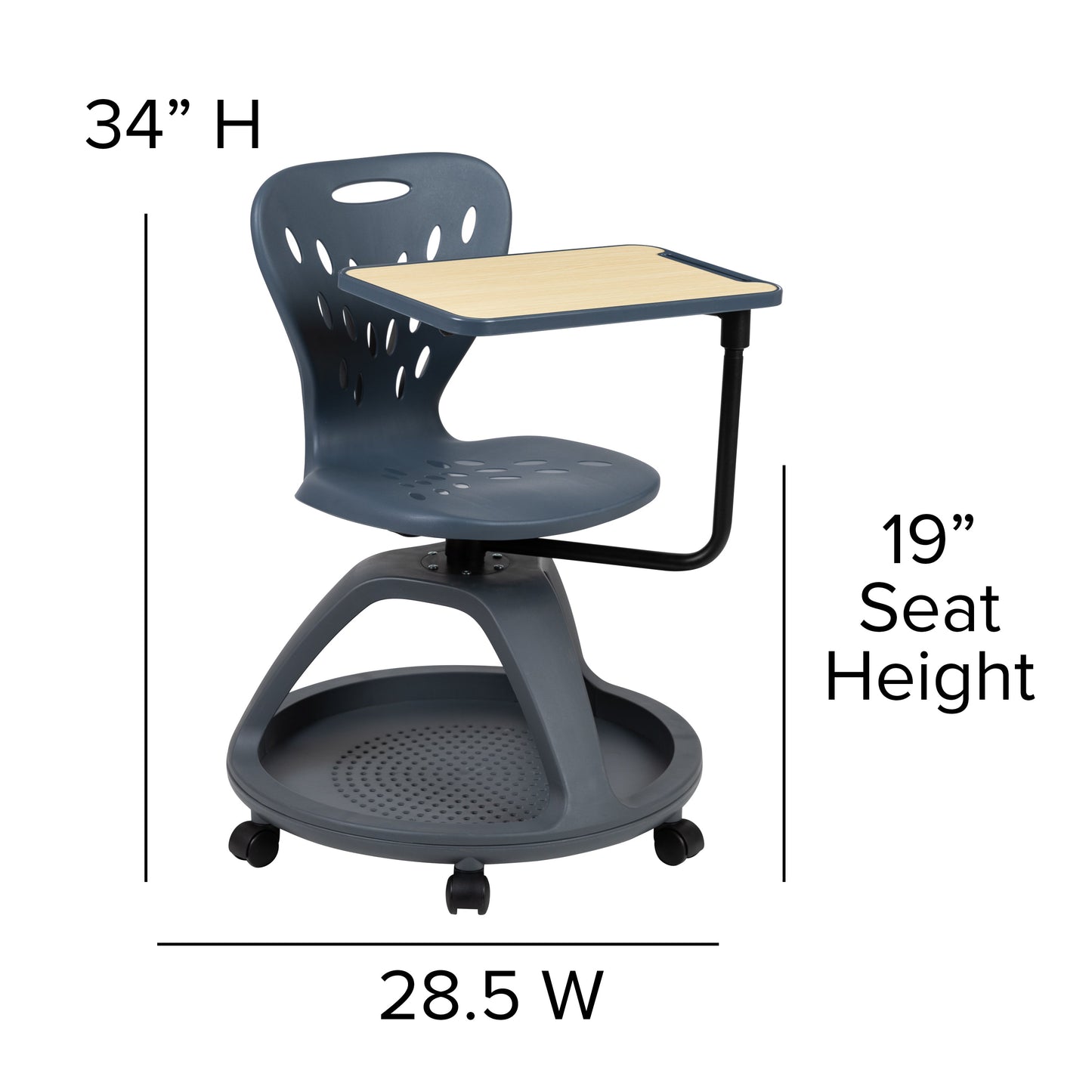 Mobile Desk Chair - Dark Gray YU-YCX-019-DG-GG