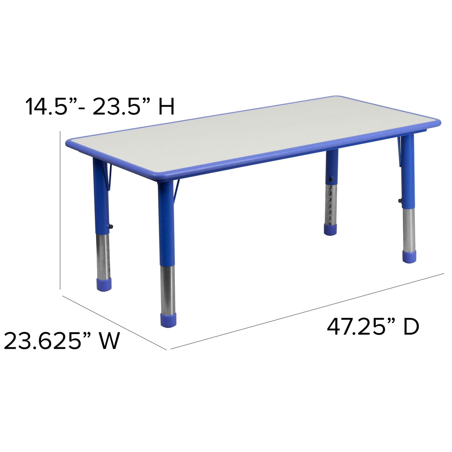 23x47 Blue Activity Table Set YU-YCY-060-0034-RECT-TBL-BLUE-GG