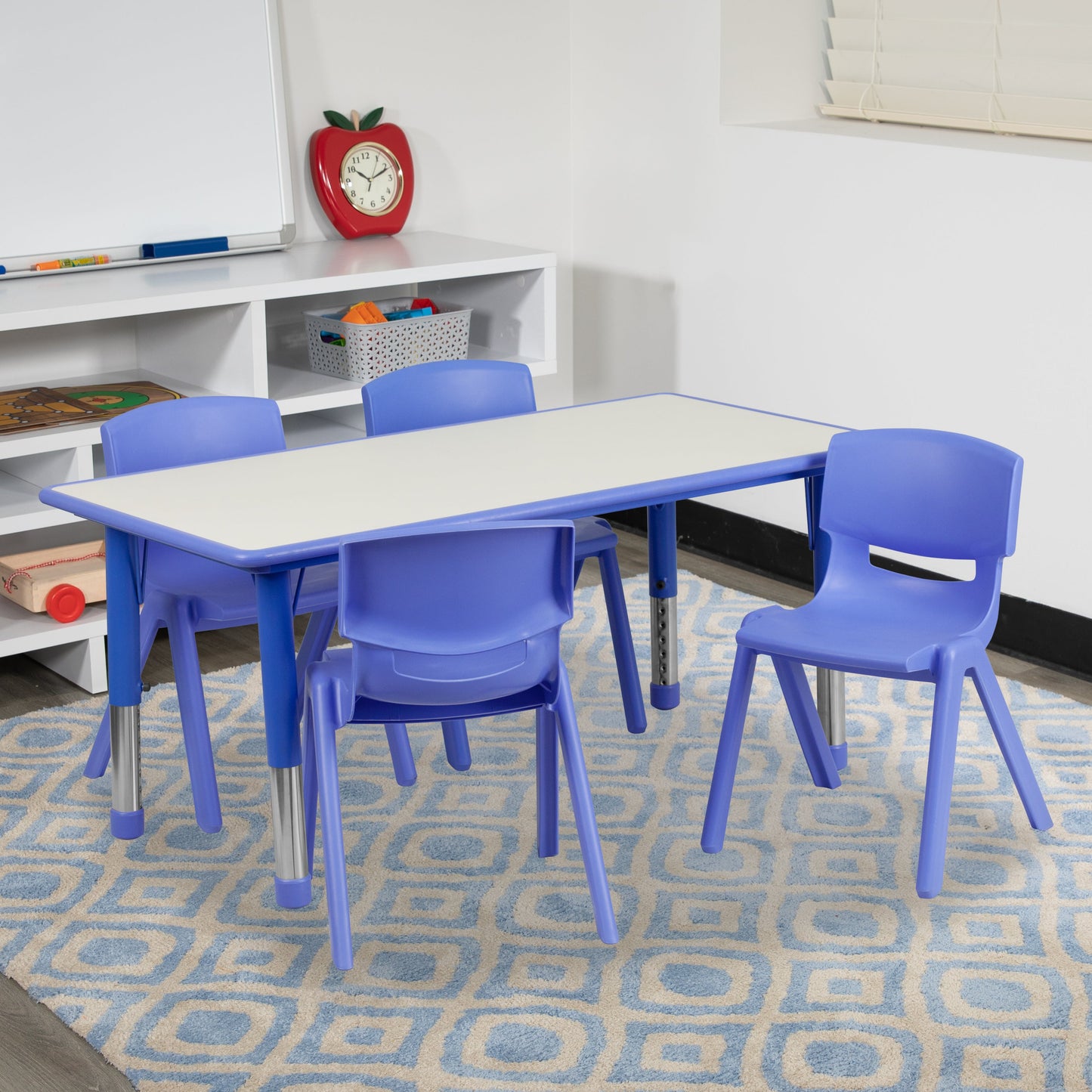 23x47 Blue Activity Table Set YU-YCY-060-0034-RECT-TBL-BLUE-GG