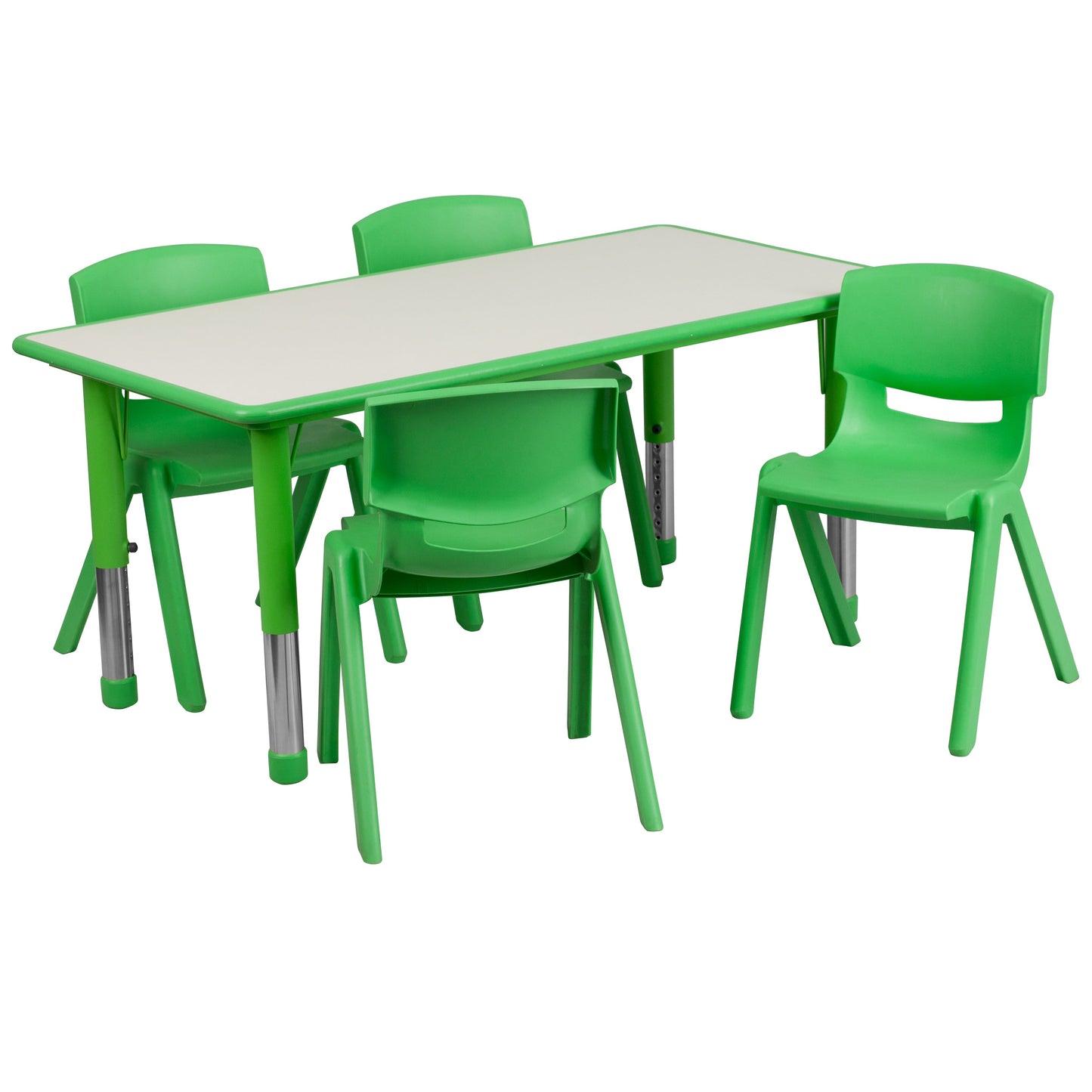 23x47 Green Activity Table Set YU-YCY-060-0034-RECT-TBL-GREEN-GG