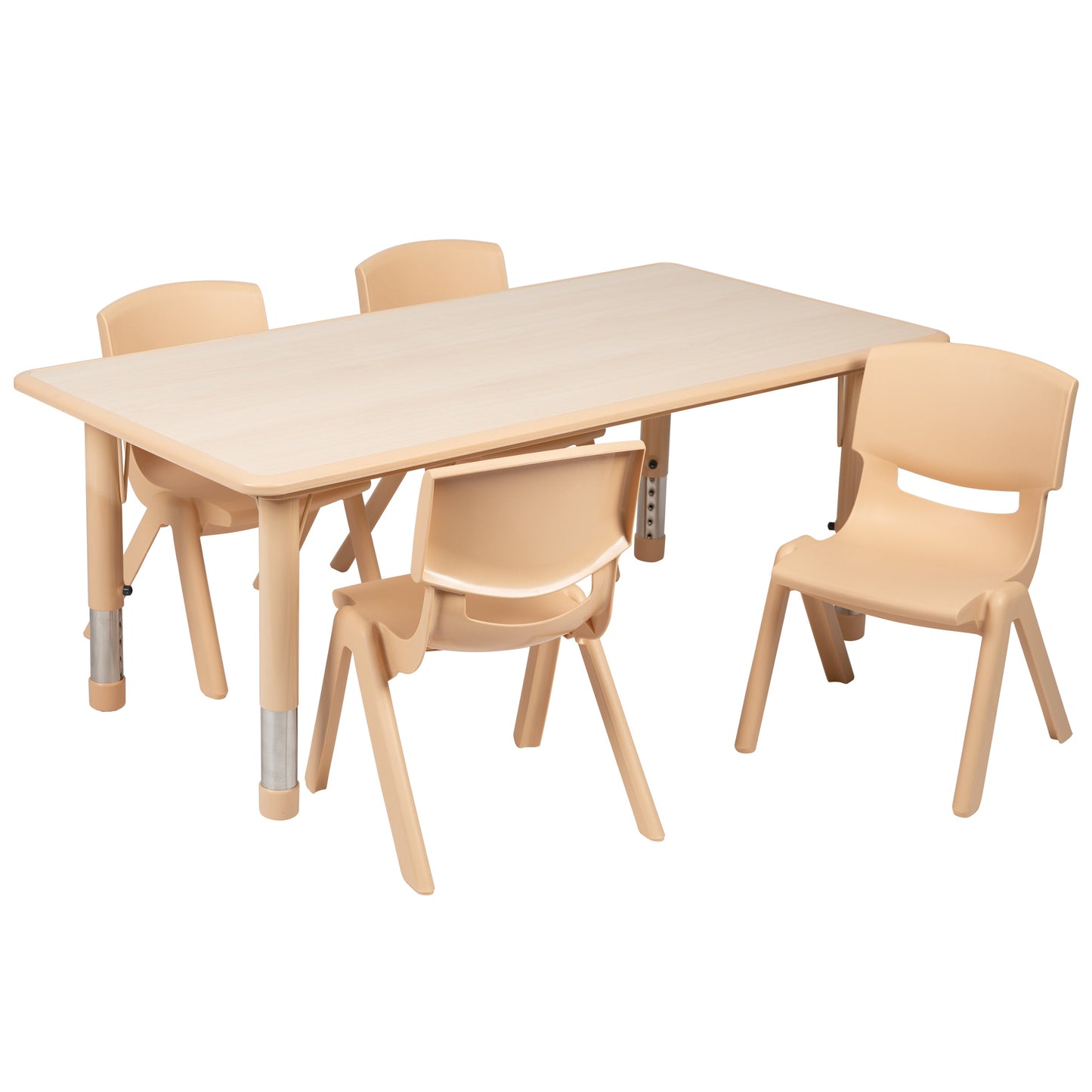 23x47 Natural Kids Table Set YU-YCY-060-0034-RECT-TBL-NAT-GG