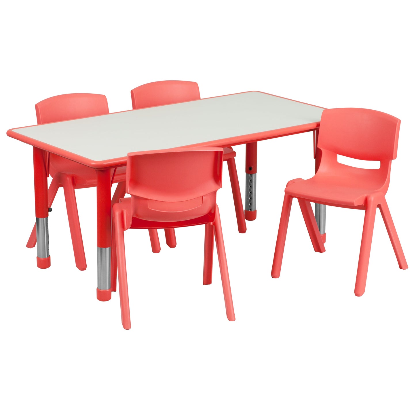 23x47 Red Activity Table Set YU-YCY-060-0034-RECT-TBL-RED-GG