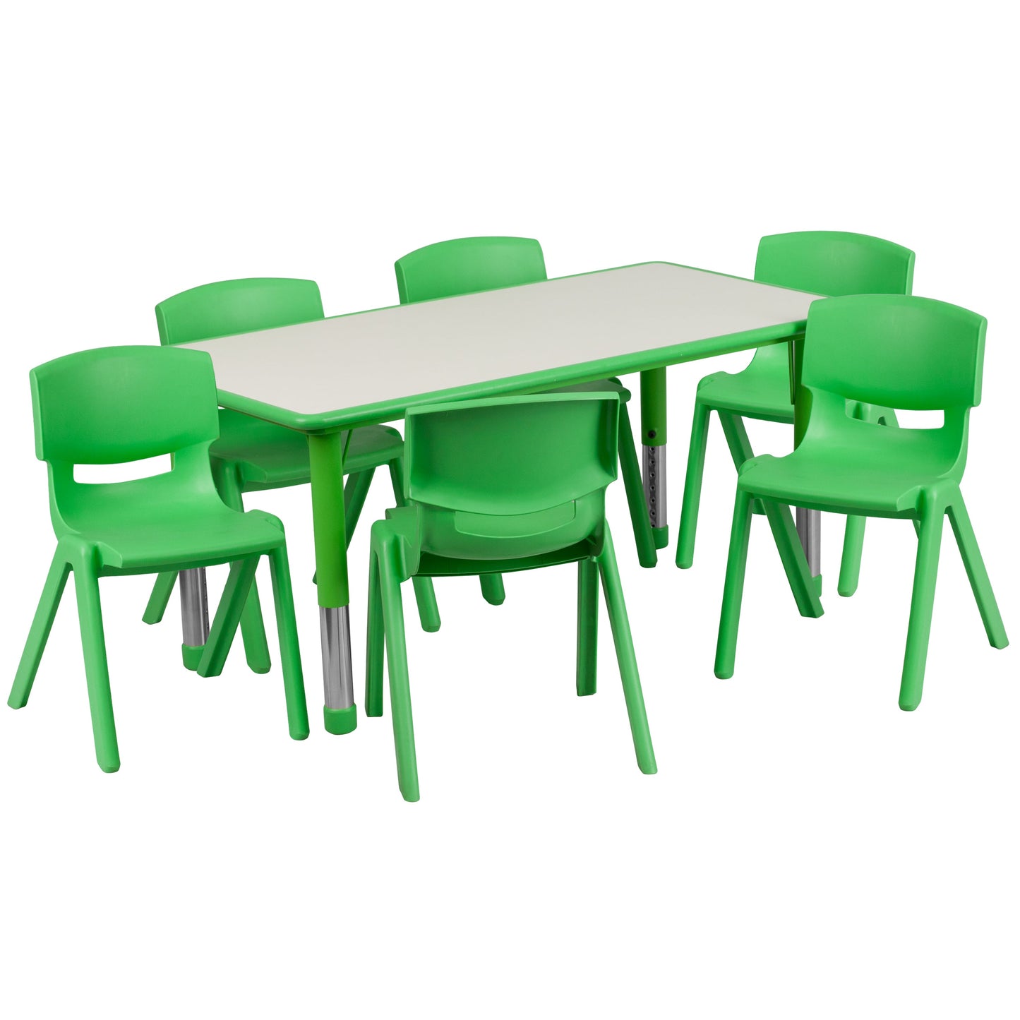 23x47 Green Activity Table Set YU-YCY-060-0036-RECT-TBL-GREEN-GG