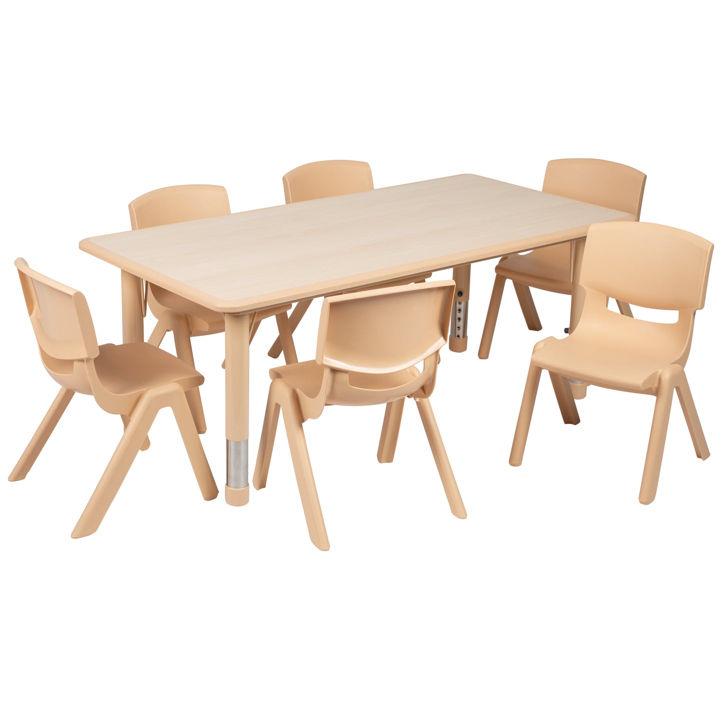 23x47 Natural Kids Table Set YU-YCY-060-0036-RECT-TBL-NAT-GG