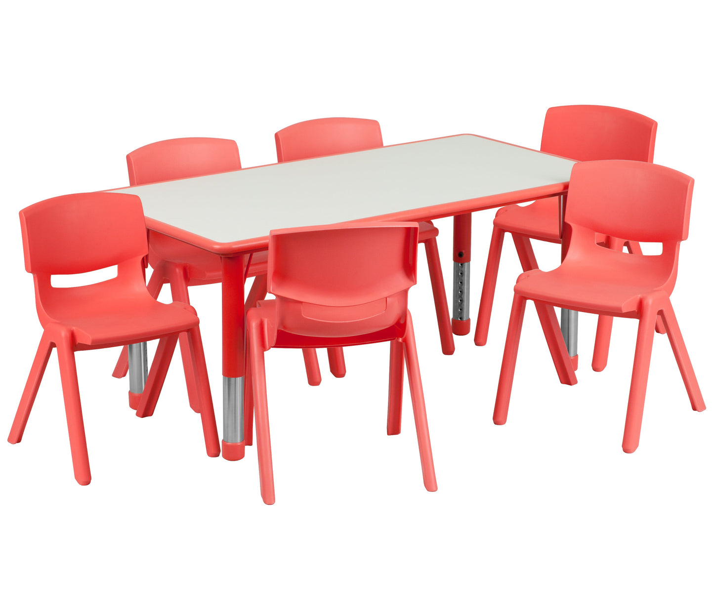 23x47 Red Activity Table Set YU-YCY-060-0036-RECT-TBL-RED-GG