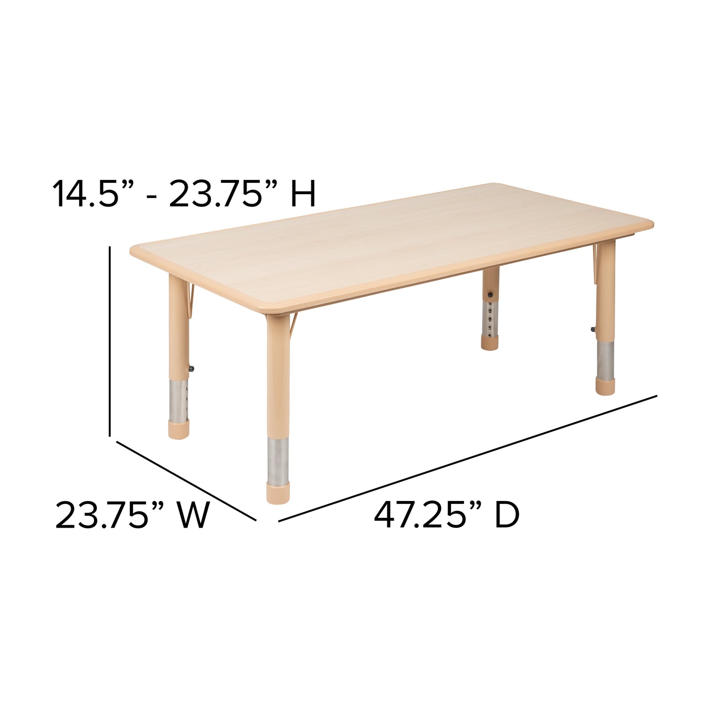 24x48 Natural Activity Table YU-YCY-060-RECT-TBL-NAT-GG