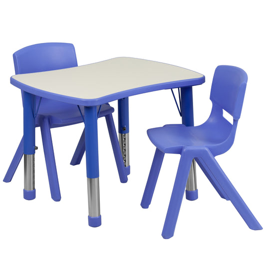 21x26 Blue Activity Table Set YU-YCY-098-0032-RECT-TBL-BLUE-GG