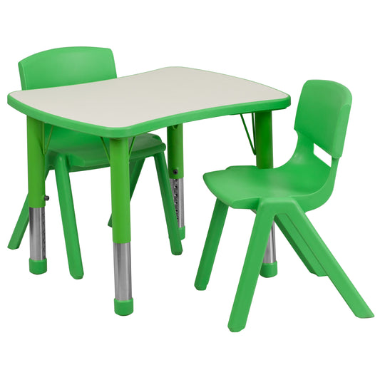 21x26 Green Activity Table Set YU-YCY-098-0032-RECT-TBL-GREEN-GG