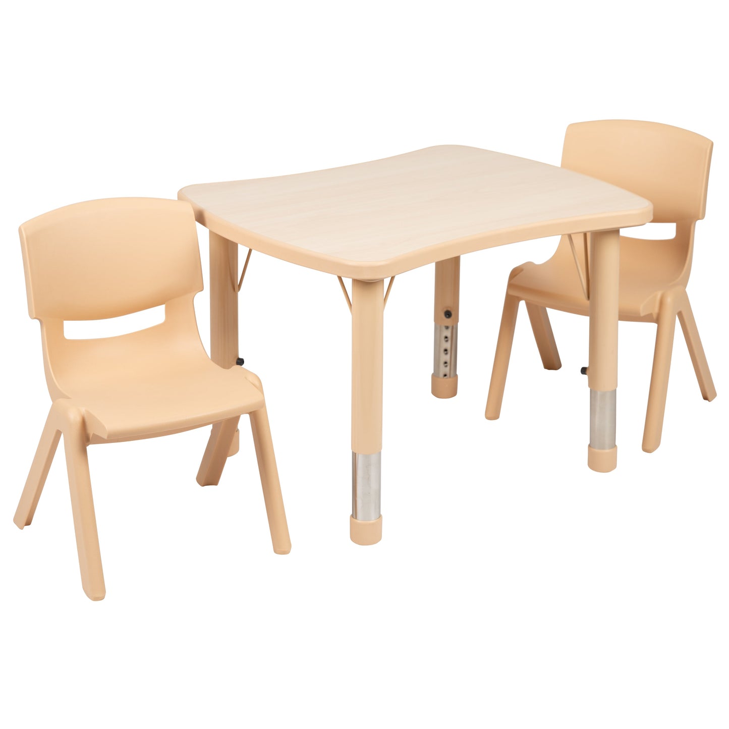 21x26 Natural Kids Table Set YU-YCY-098-0032-RECT-TBL-NAT-GG