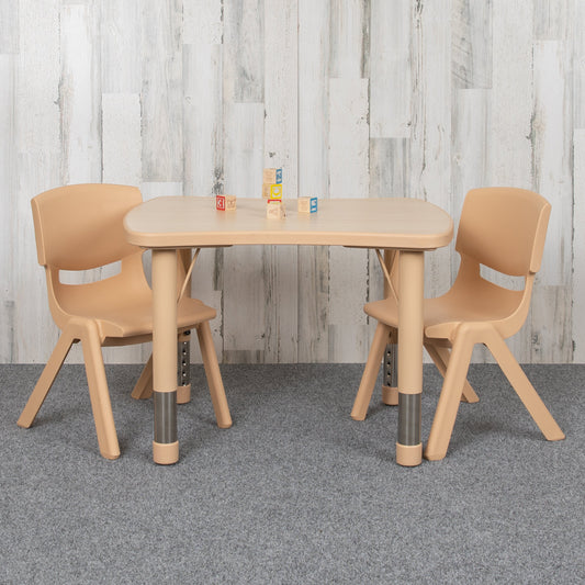 21x26 Natural Kids Table Set YU-YCY-098-0032-RECT-TBL-NAT-GG