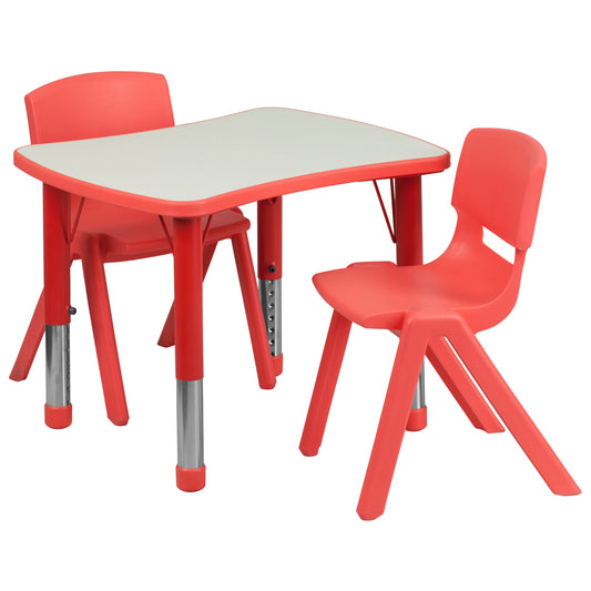 21x26 Red Activity Table Set YU-YCY-098-0032-RECT-TBL-RED-GG