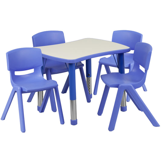 21x26 Blue Activity Table Set YU-YCY-098-0034-RECT-TBL-BLUE-GG