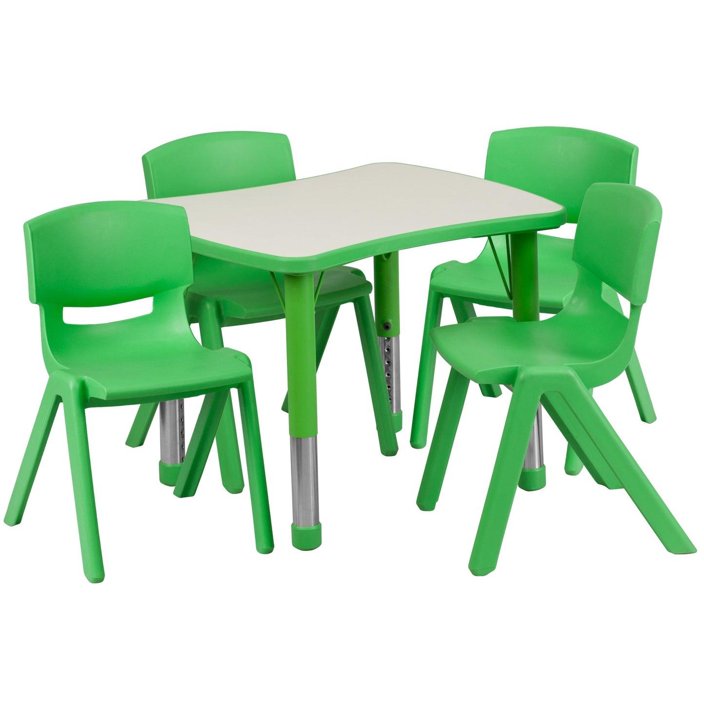 21x26 Green Activity Table Set YU-YCY-098-0034-RECT-TBL-GREEN-GG