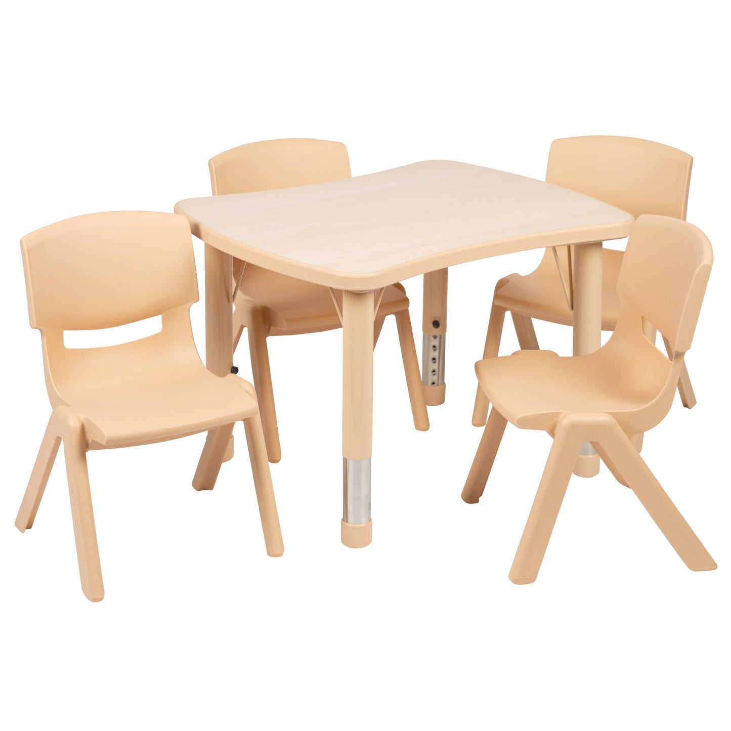 21x26 Natural Kids Table Set YU-YCY-098-0034-RECT-TBL-NAT-GG