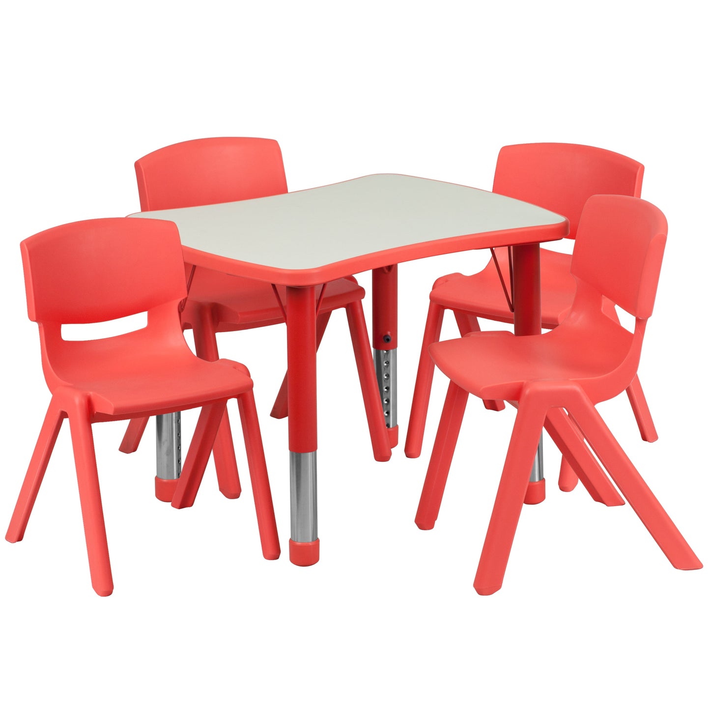 21x26 Red Activity Table Set YU-YCY-098-0034-RECT-TBL-RED-GG