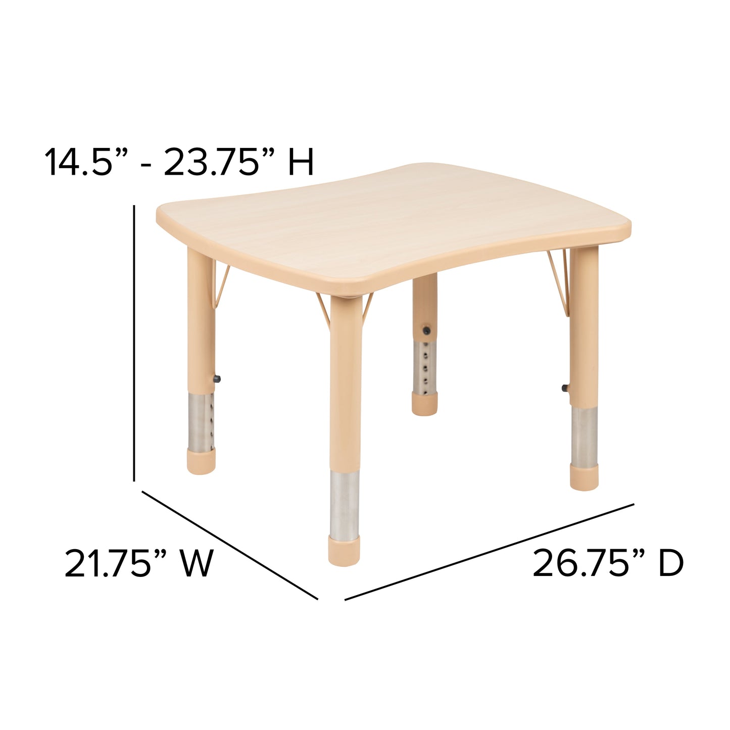 22x27 Natural Activity Table YU-YCY-098-RECT-TBL-NAT-GG