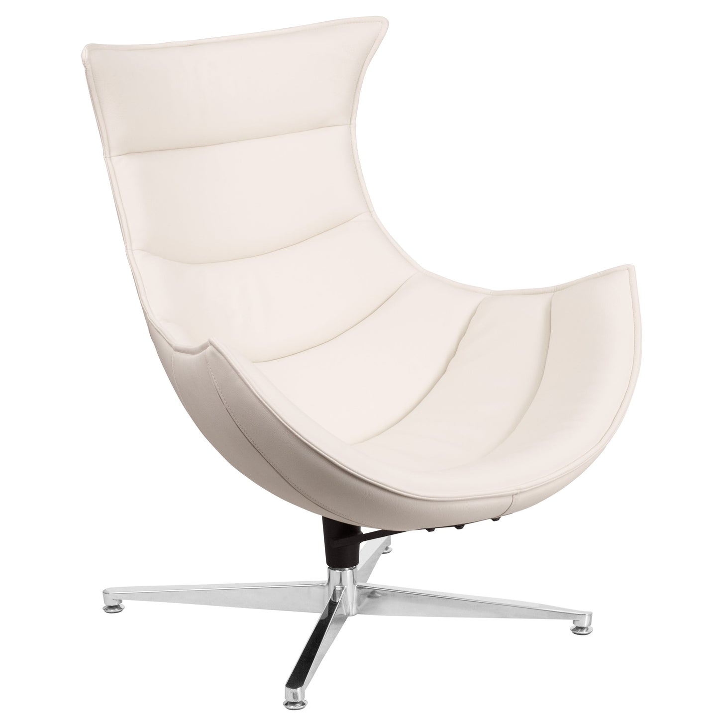 White Leather Cocoon Chair ZB-32-GG