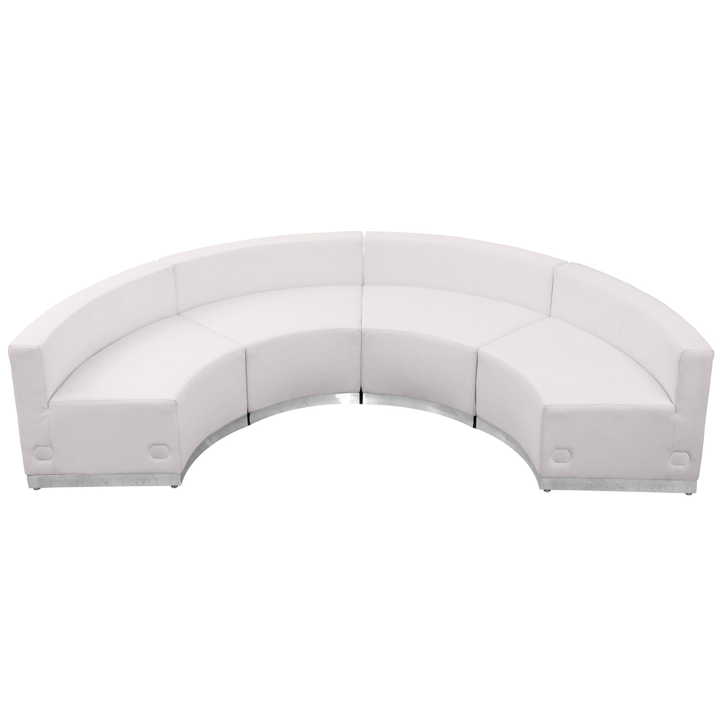 White Leather Recep Set, 4 PC ZB-803-480-SET-WH-GG