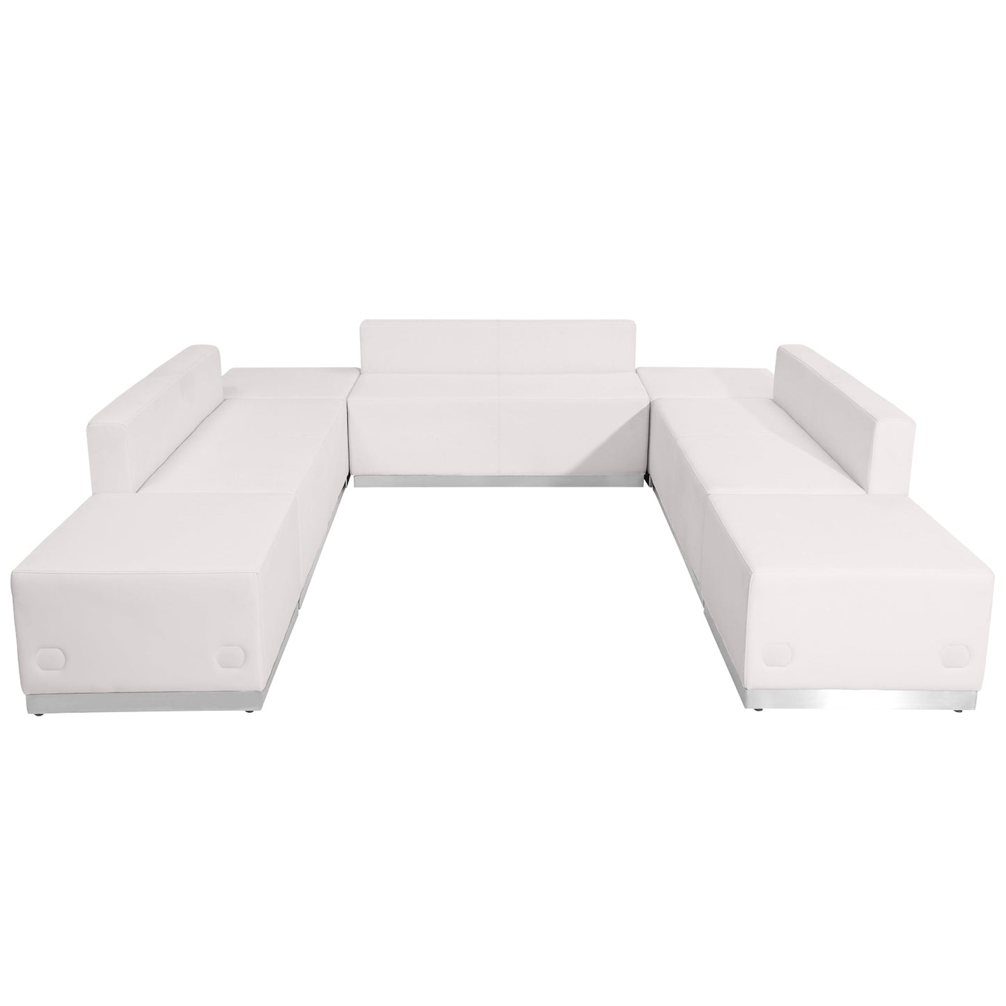 White Leather Recep Set, 7 PC ZB-803-660-SET-WH-GG