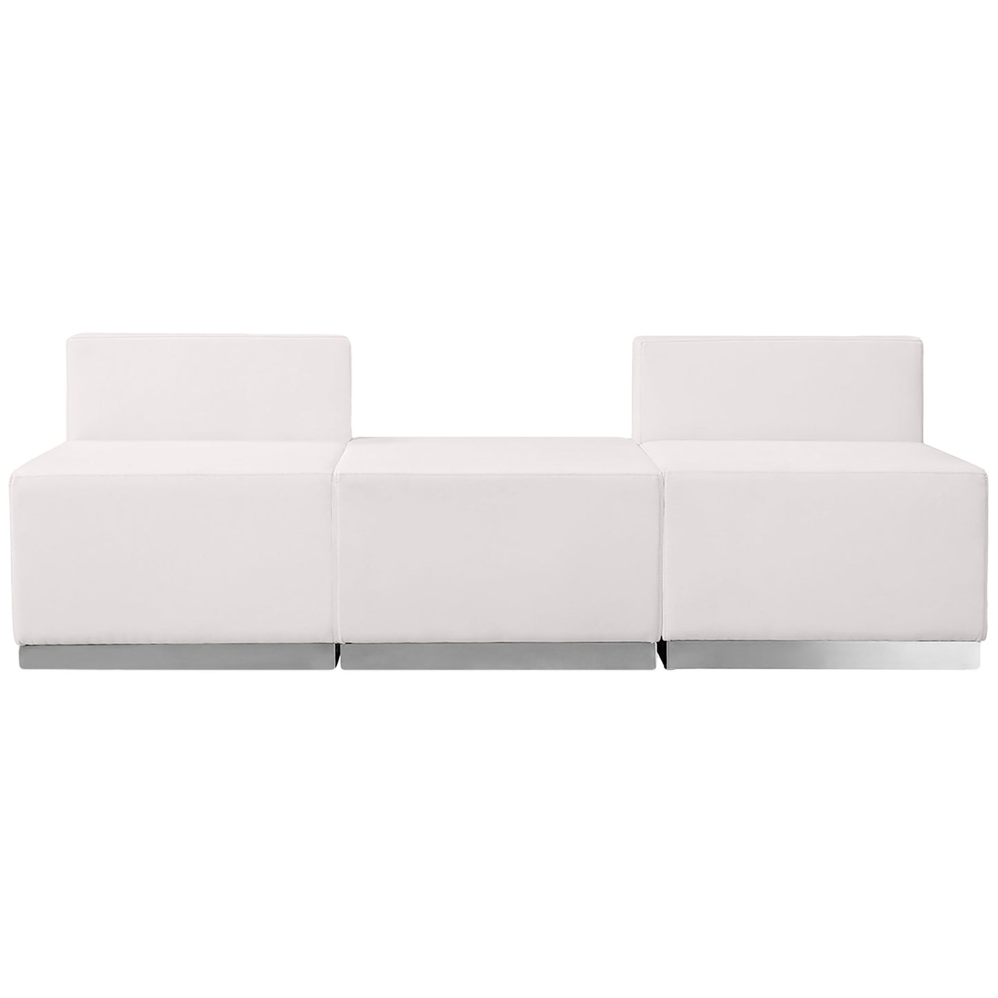 White Leather Recep Set, 3 PC ZB-803-670-SET-WH-GG