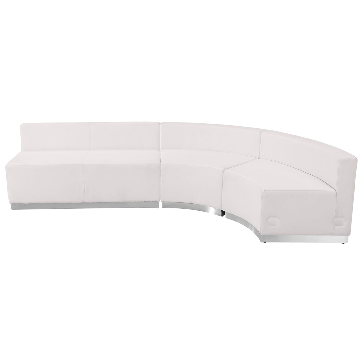 White Leather Recep Set, 3 PC ZB-803-750-SET-WH-GG