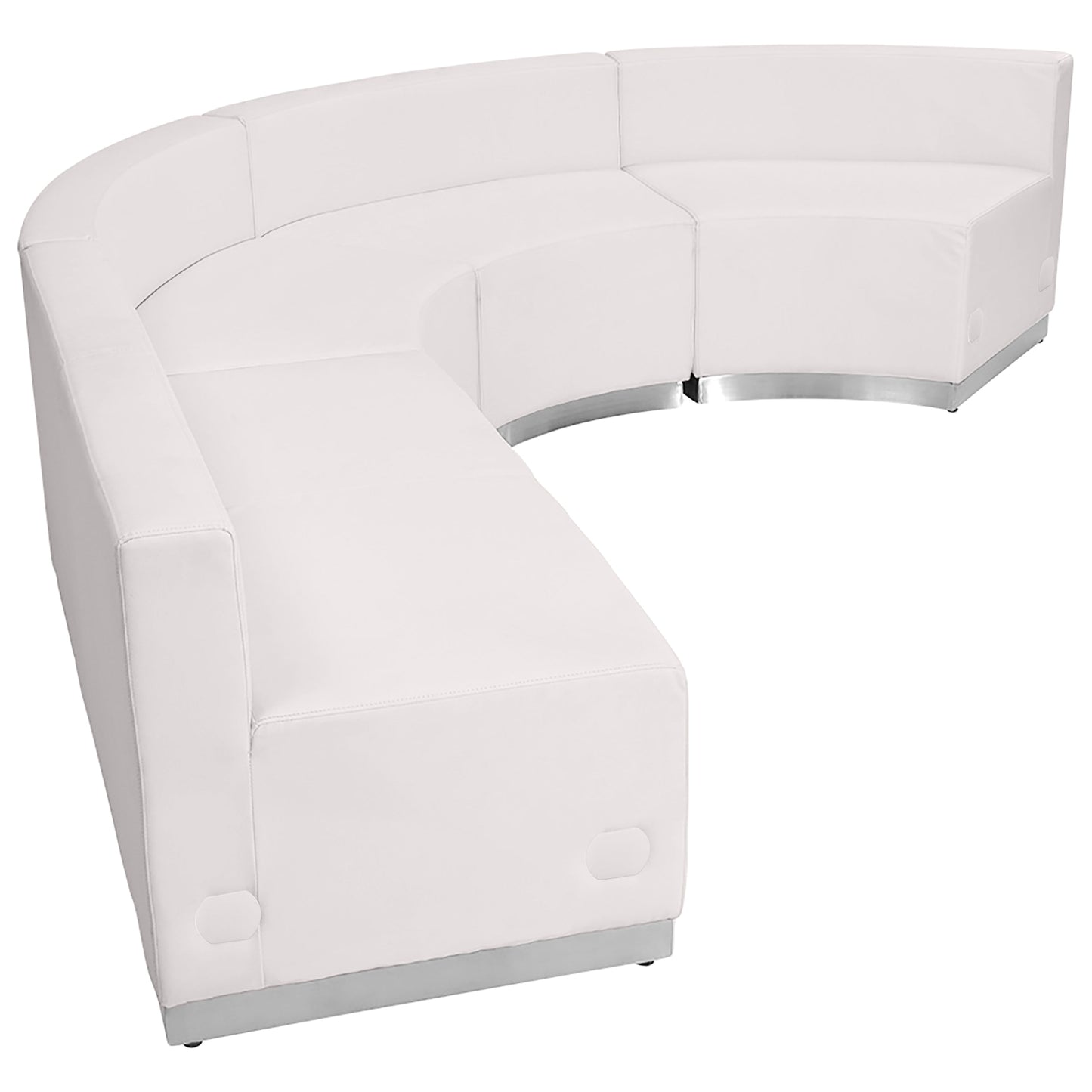 White Leather Recep Set, 4 PC ZB-803-760-SET-WH-GG