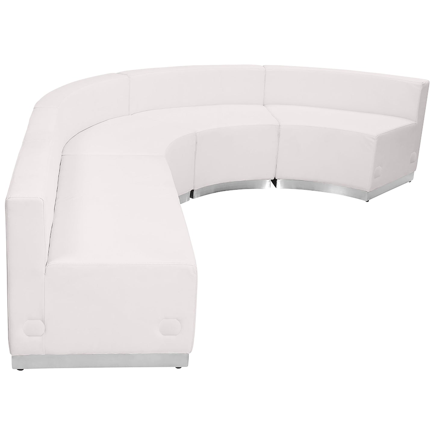 White Leather Recep Set, 4 PC ZB-803-760-SET-WH-GG