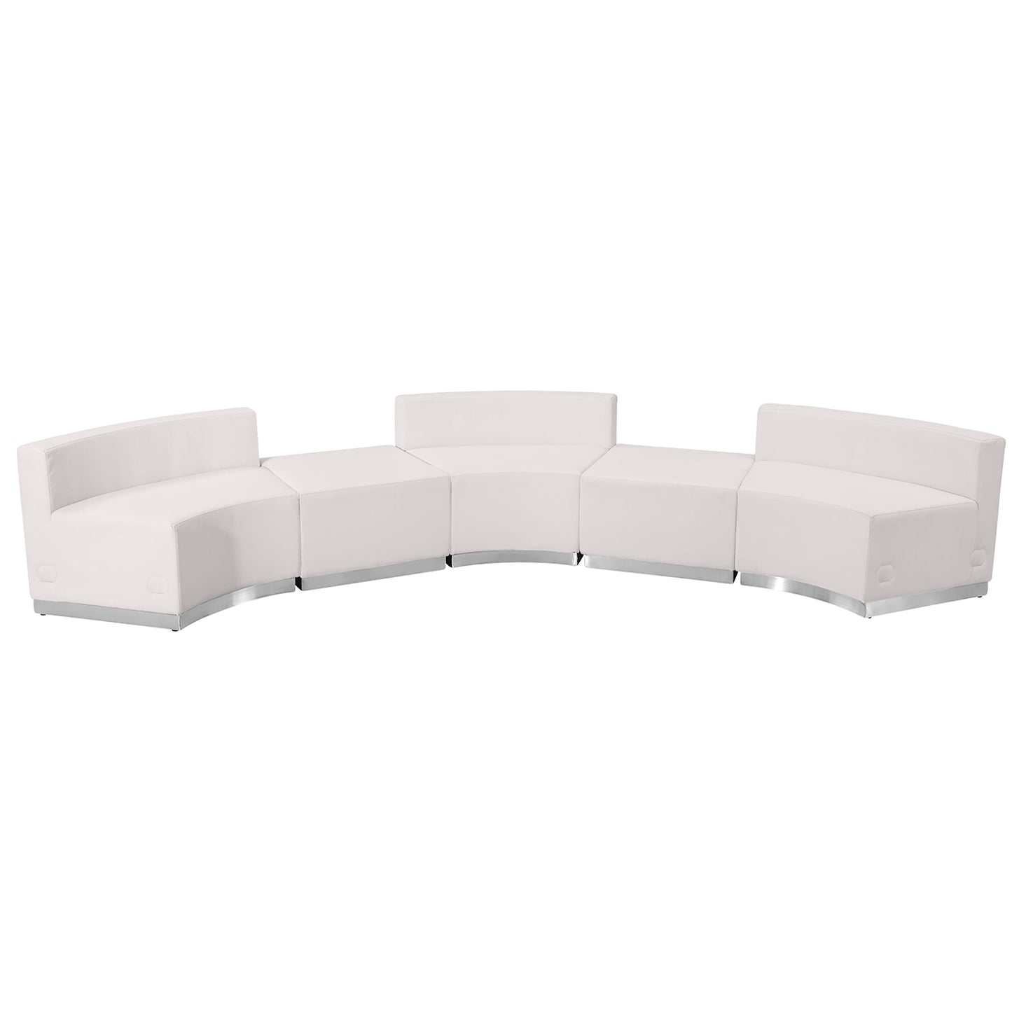 White Leather Recep Set, 5 PC ZB-803-810-SET-WH-GG