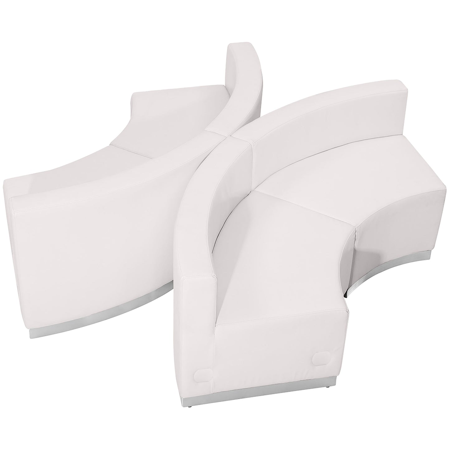 White Leather Recep Set, 4 PC ZB-803-840-SET-WH-GG