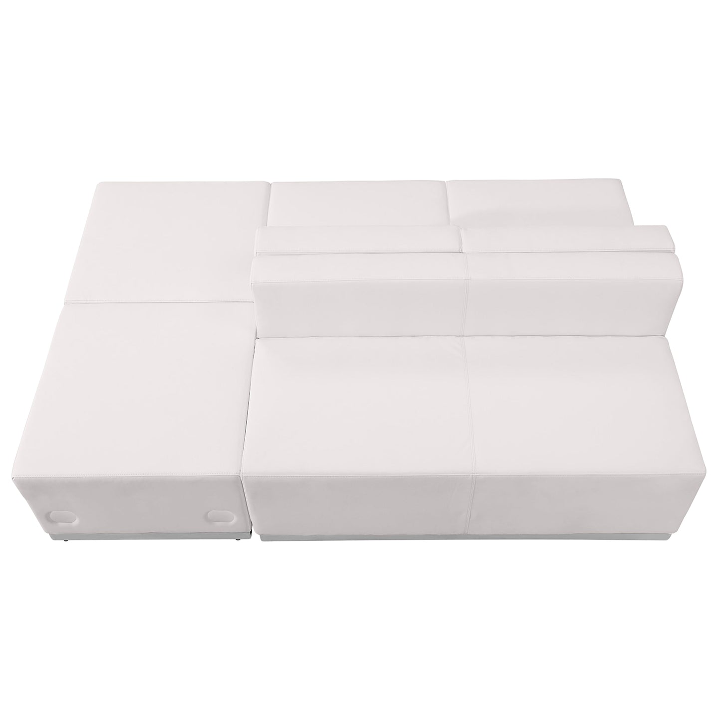 White Leather Recep Set, 4 PC ZB-803-880-SET-WH-GG