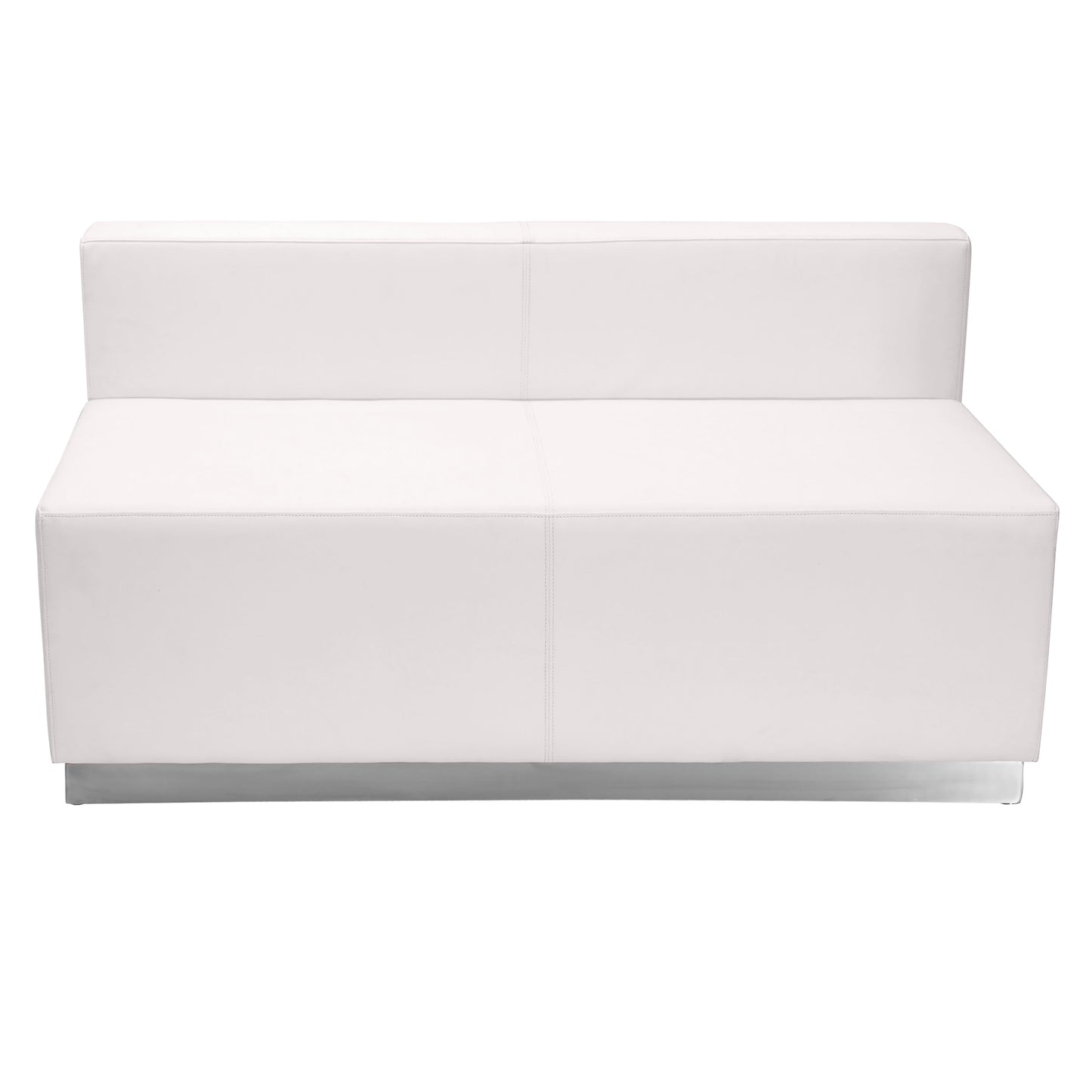 White Leather Loveseat ZB-803-LS-WH-GG