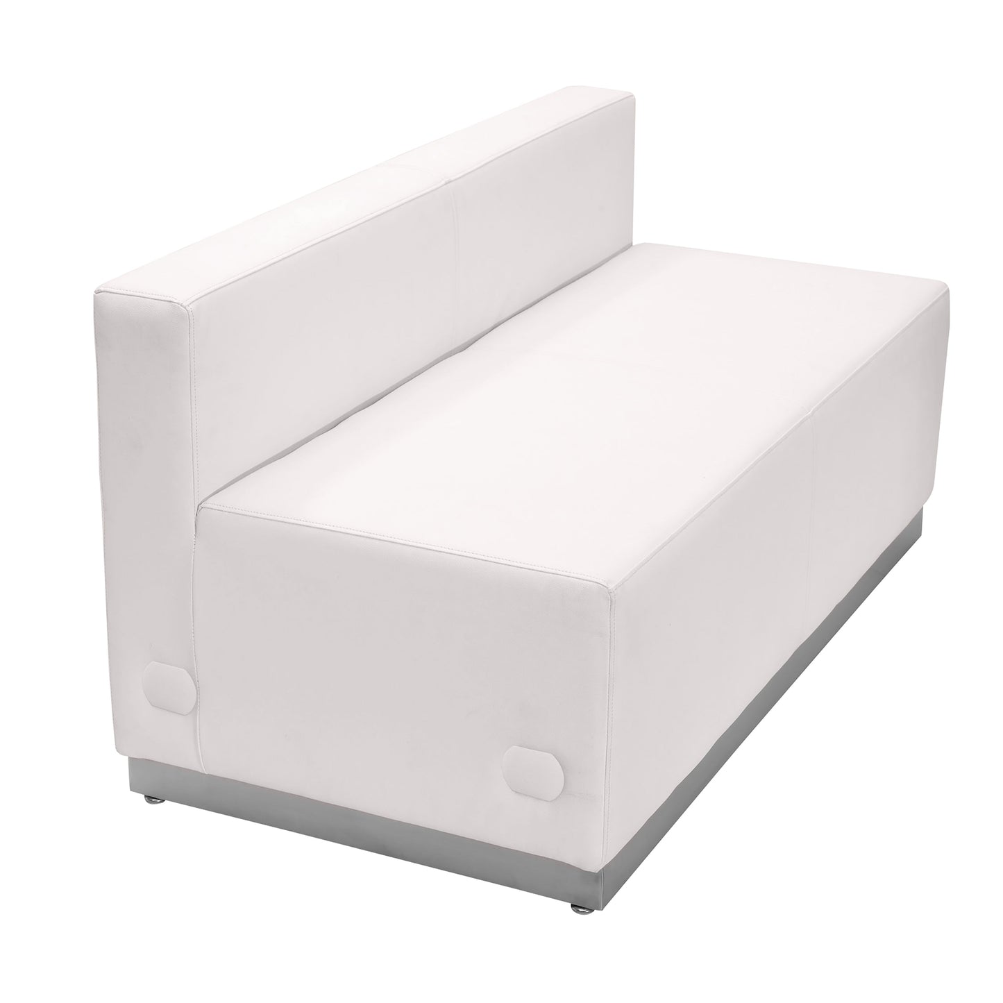 White Leather Loveseat ZB-803-LS-WH-GG