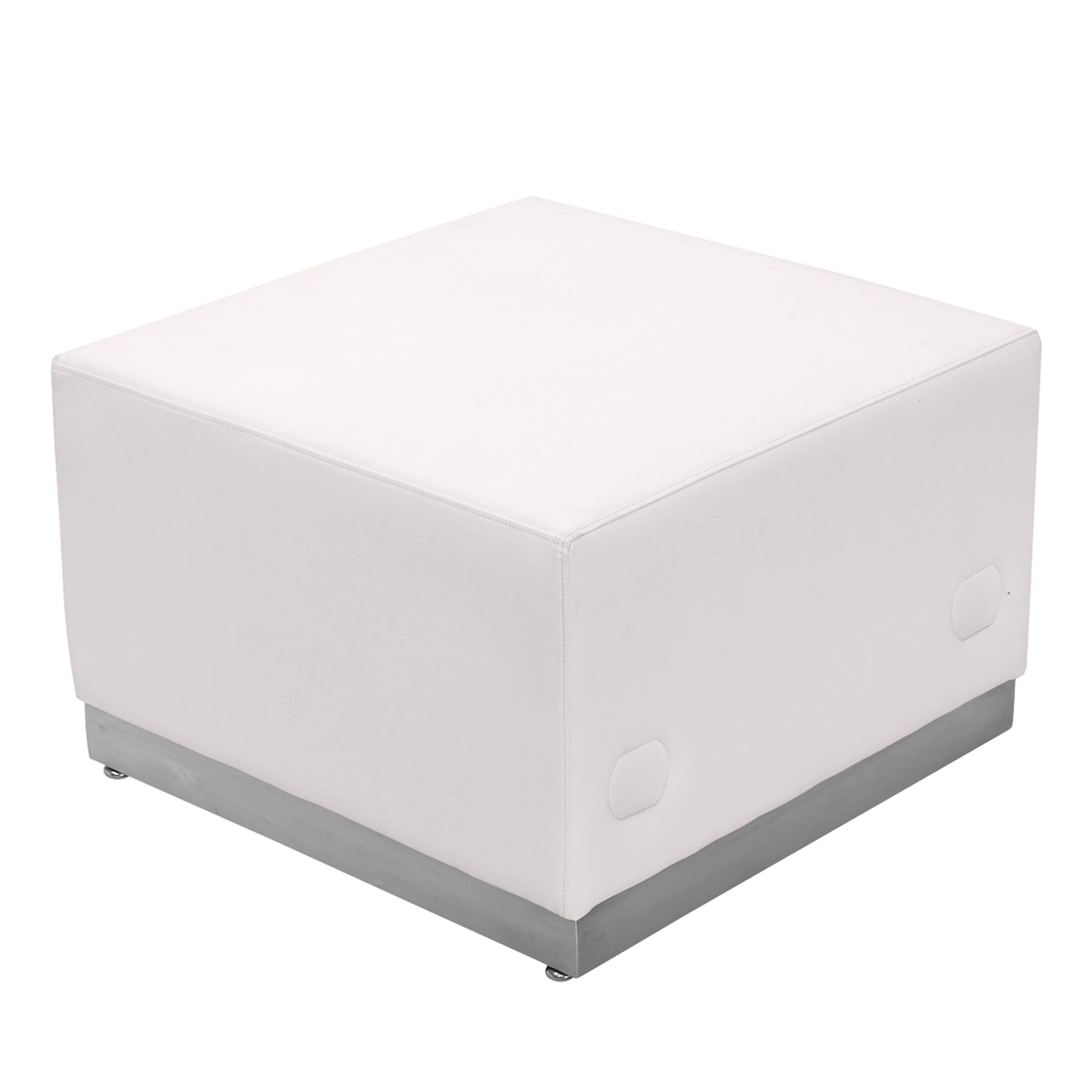 White Leather Ottoman ZB-803-OTTOMAN-WH-GG