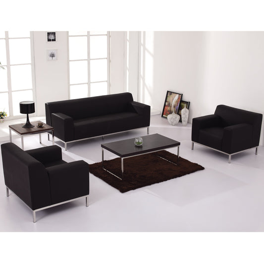 Black Leather Loveseat ZB-DEFINITY-8009-LS-BK-GG